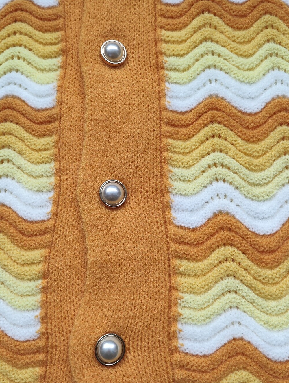 Casablanca Vintage Wave Pattern Knit Polo Cardigan - Picture 3 of 5